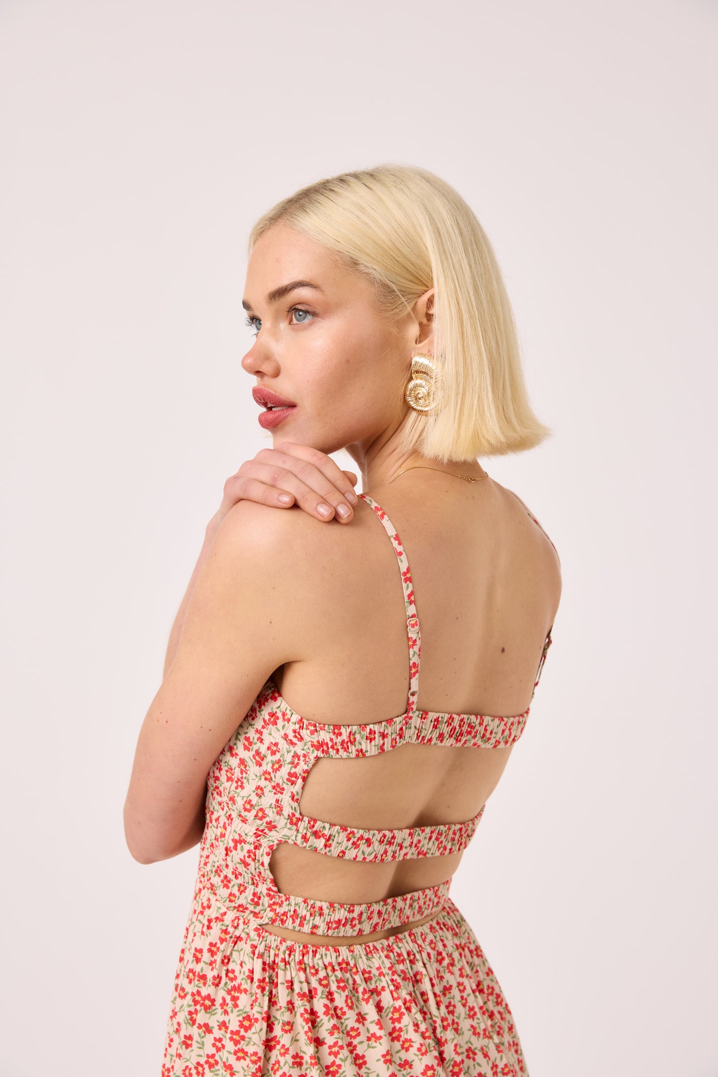 Amaya Mini Shirred Strap Dress