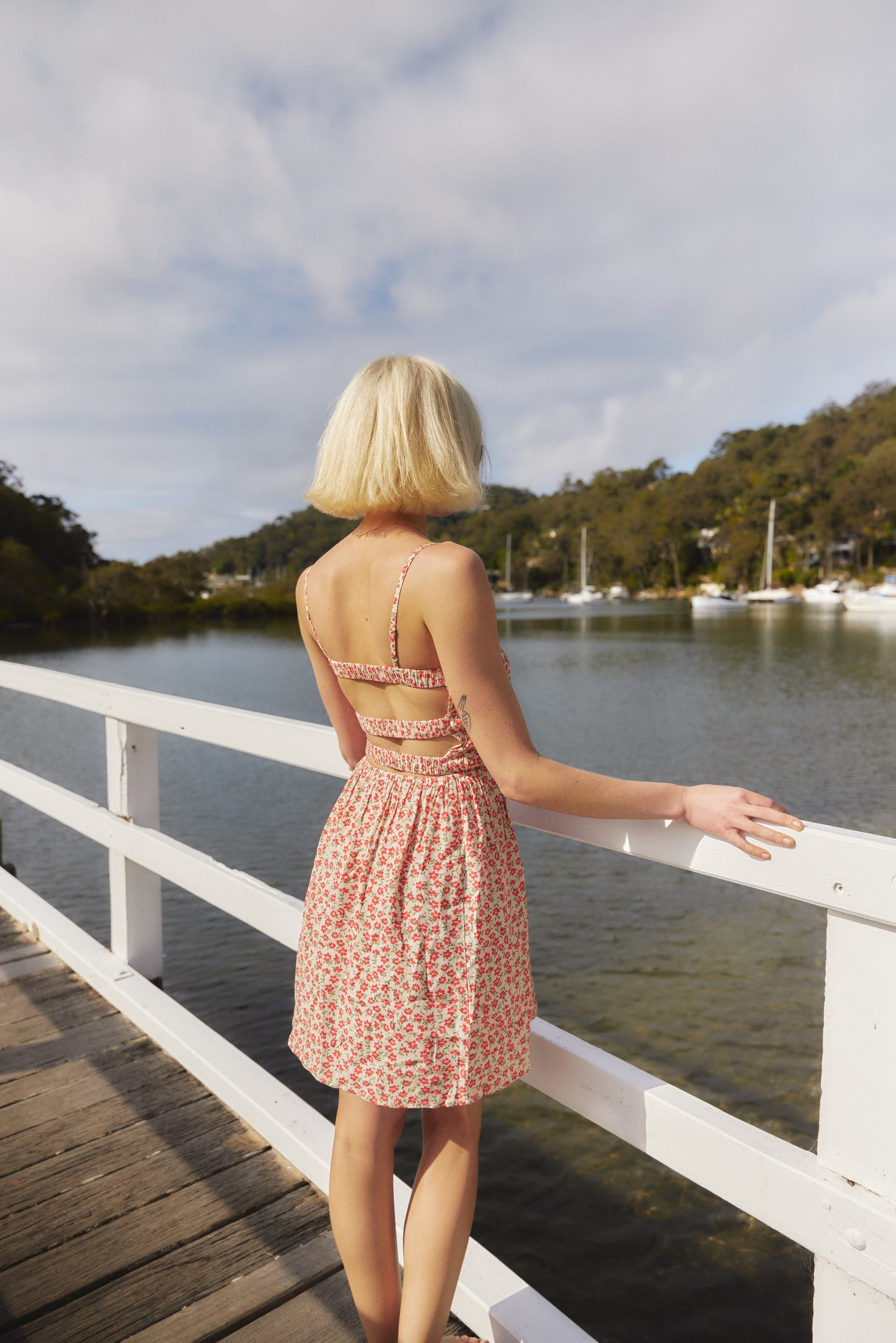 Amaya Mini Shirred Strap Dress