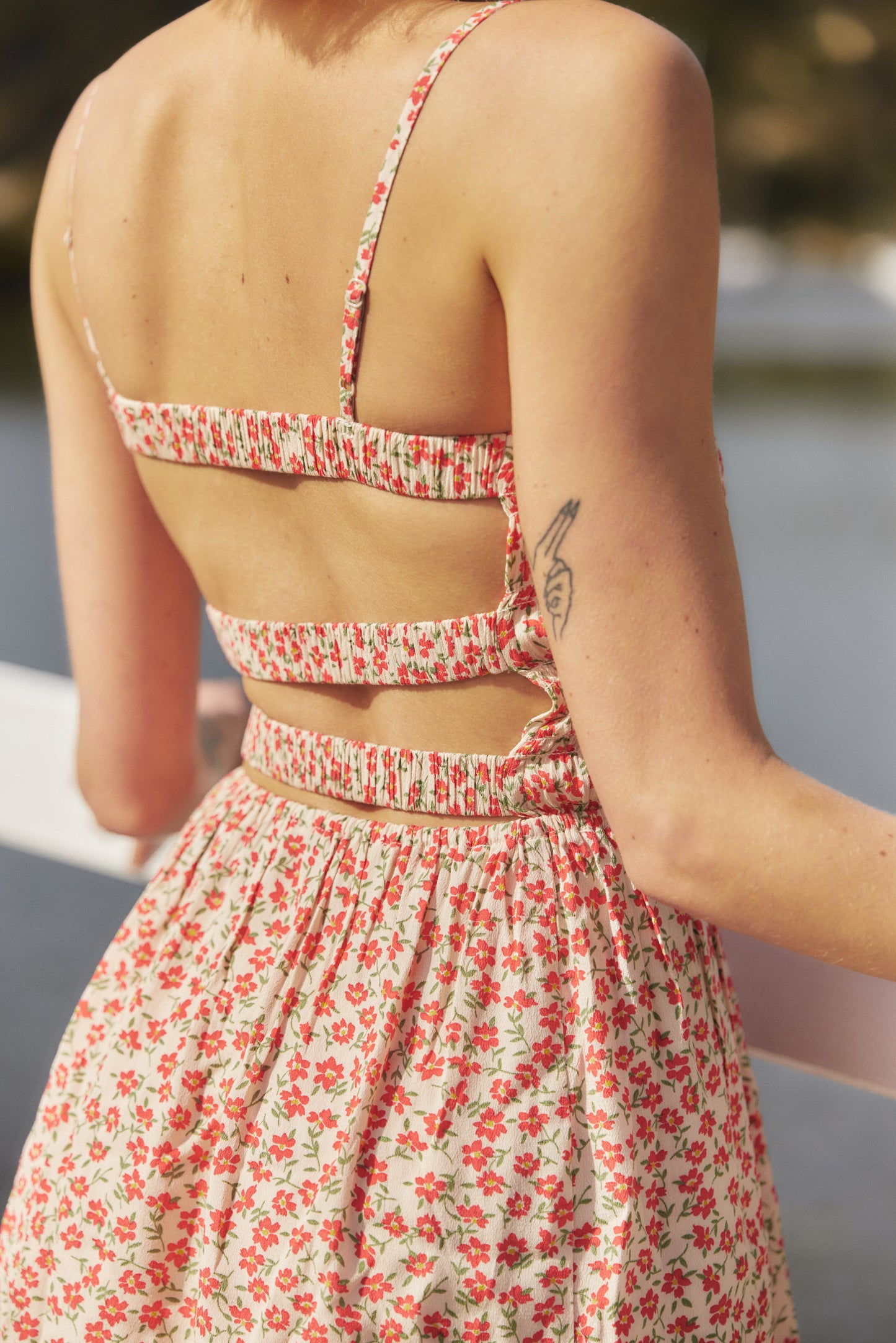 Amaya Mini Shirred Strap Dress
